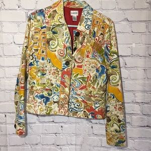 Chico’s multi color pattern jacket Sz 1